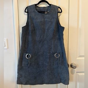 Navy Blue Leather Dress